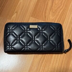 Kate Spade Black Quilted Zip Wallet
